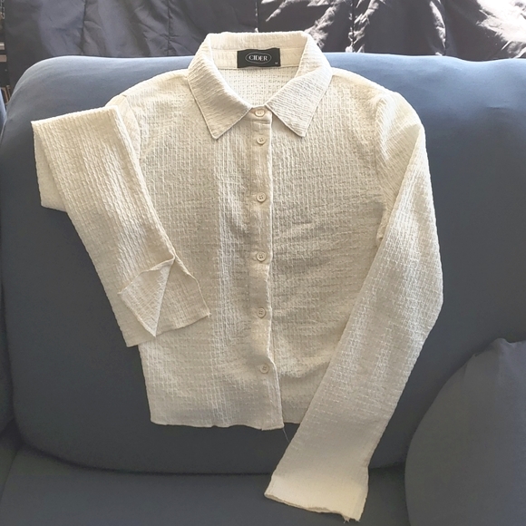 Cider Cream Button-down Lightweight Blouse - Picture 1 of 3